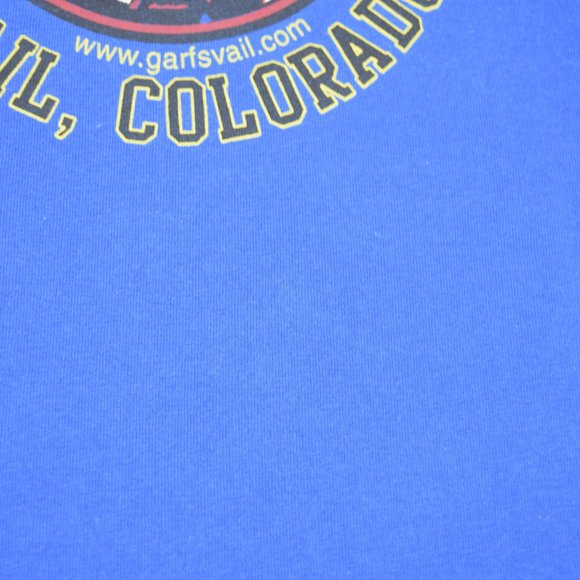 Garfinkel’s Bar Vail Colorado Moose Ski Snowboard Souvenir Lousy T-Shirt Blue YL - Picture 10 of 11